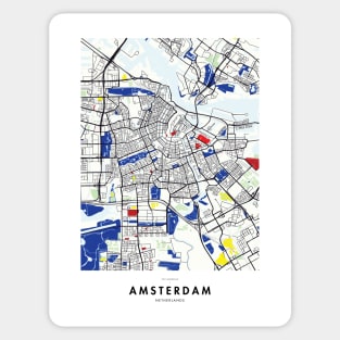 Amsterdam (Netherlands) Map x Piet Mondrian Sticker